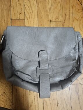 BAGGIT Gray Leather Crossbody Bag